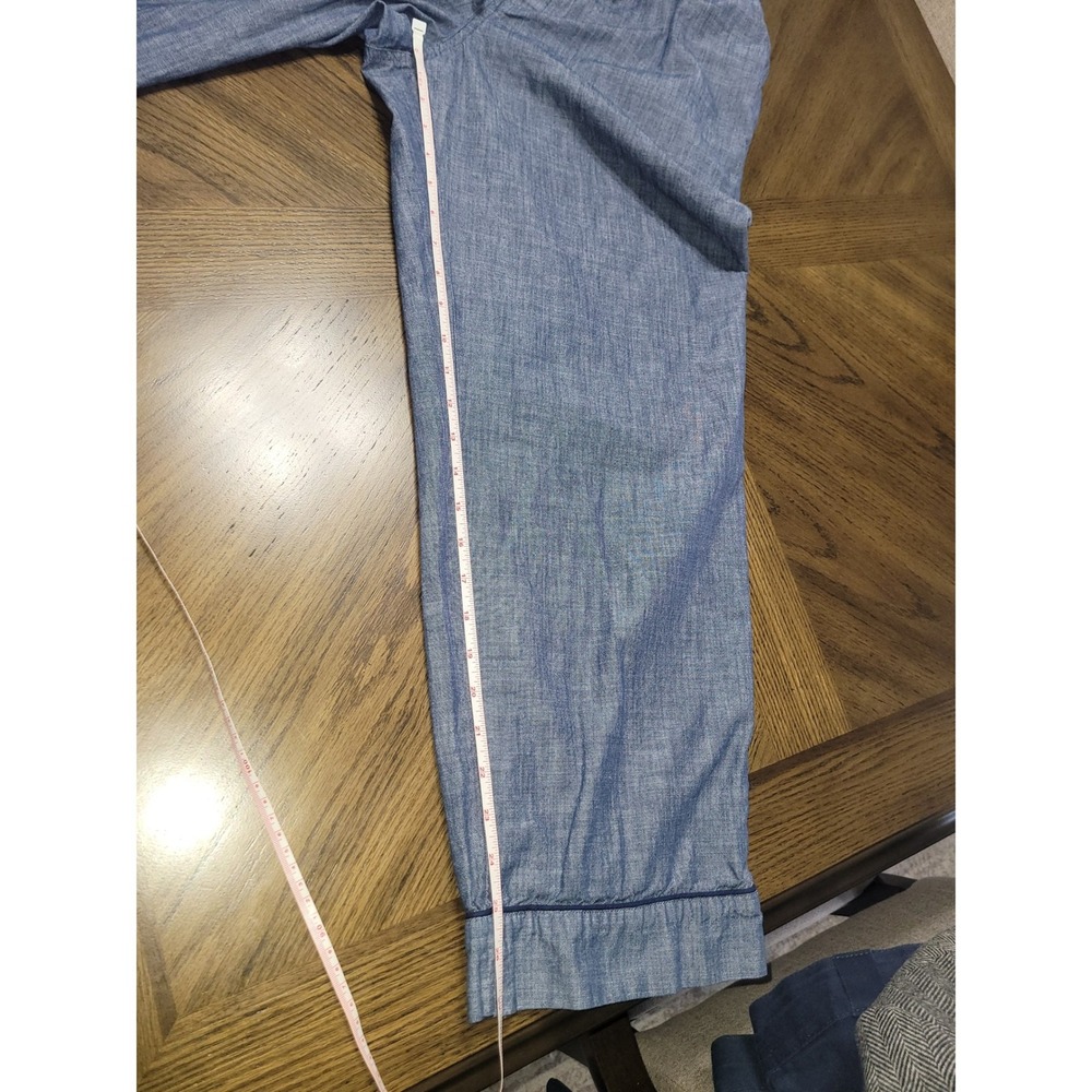 Lands End Mens Blue Cotton Chambray Pajama Pants‎ Lg 36-38 Waist 544152 - Picture 5 of 7